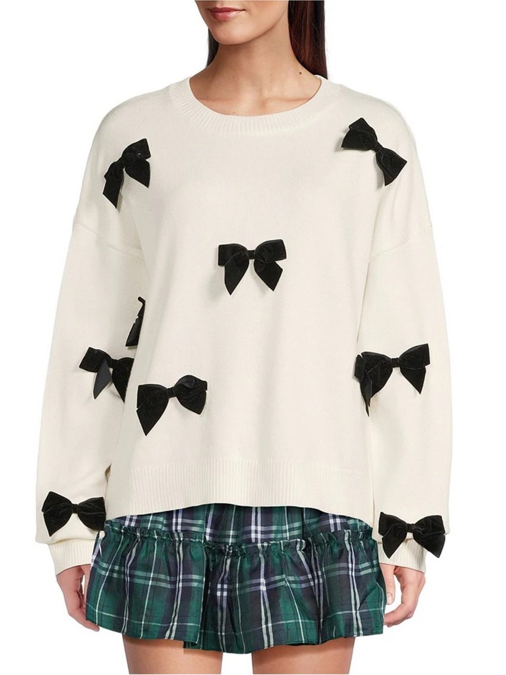 NWT J.Marie Jenna Long Sleeve Bow Front Sweater Size L